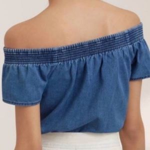 SOLD ✨ Wilfred Free | Denim off the shoulder top